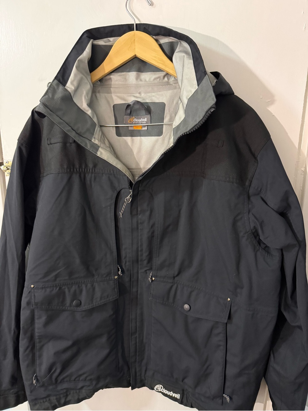 Cloudveil Men's Black Hooded Waterproof Jacket